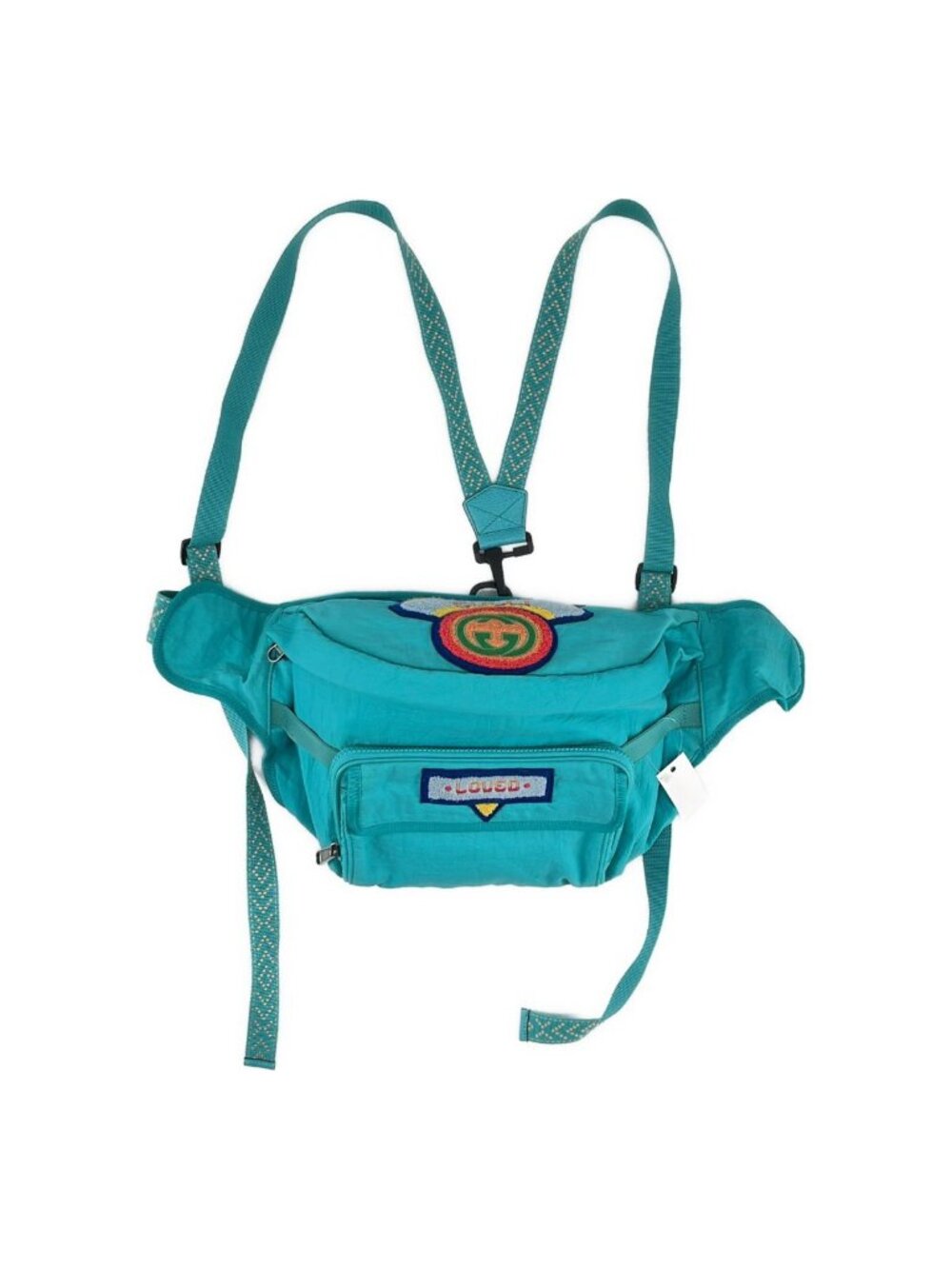 Gucci 2-Way Terry Cloth Patch Waist Bag Green